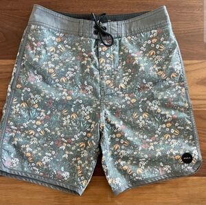 RVCA Floral Patterned Swim  Shorts Boardshorts